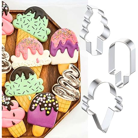 Stainless Steel Ice Cream Theme Cookie Cutters