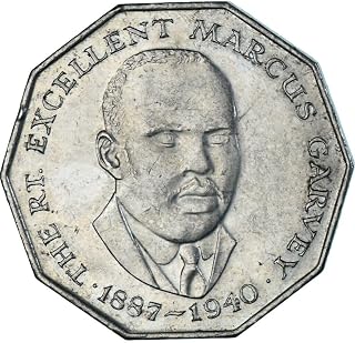 1975-1990 50 Cent Large Jamaica Coin. Celebrating Marcus Garvey, A Black Nationalist Hero. 50 Cent, Monetized And Guaranteed By The Jamaica Government. Graded By Seller Circulated Condition