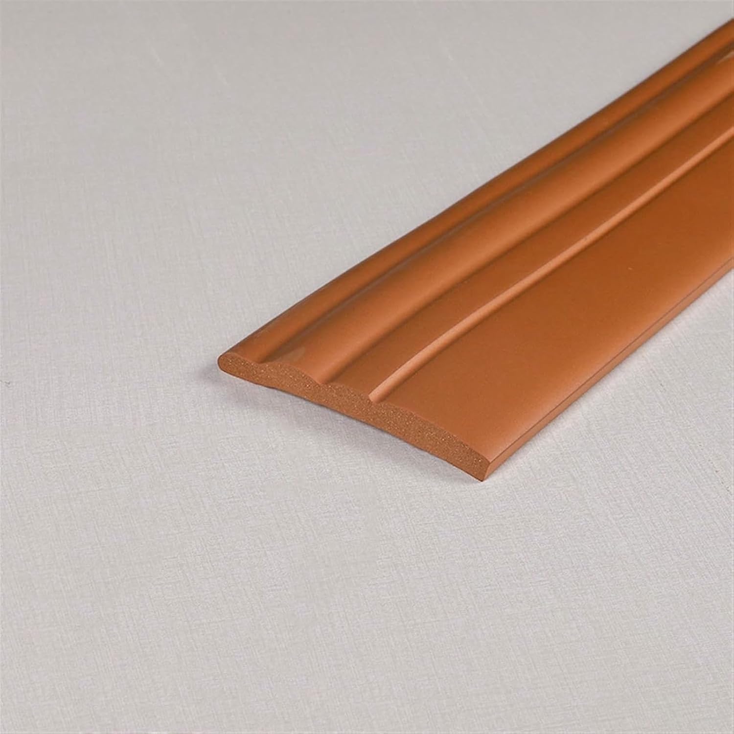 Flexible Baseboards Molding Trim，Flexible Baseboard Trim, White Self-Adhesive Vinyl Wall Base Cove, Rubber Peel and Stick Design (Brown, 5inch*32.8ft)~/