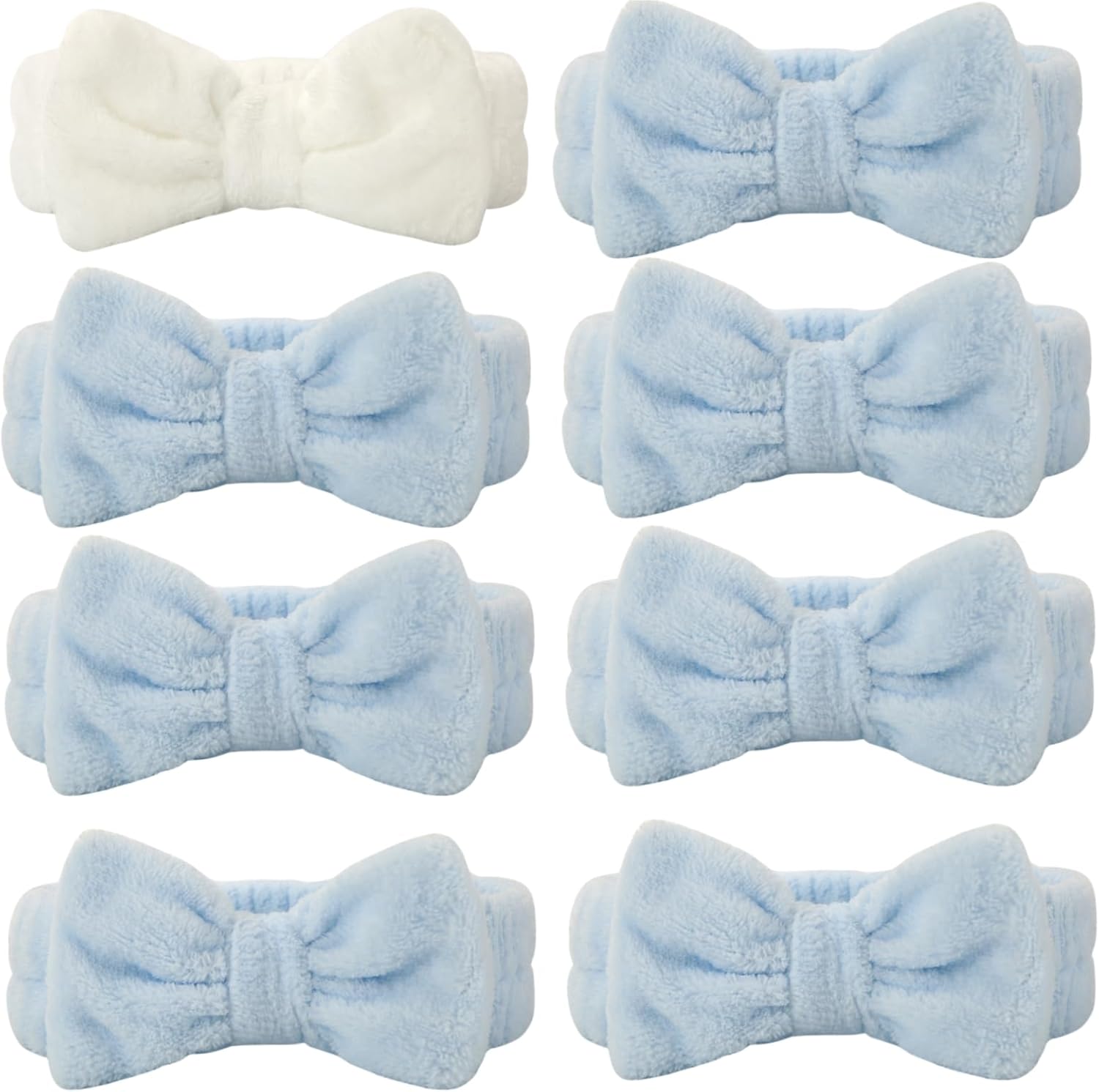 Bridesmaid Scrunchies Proposal Gifts Bachelorette Hair Claws Clips women heart sunglasses for Wedding Party Favors (White&Dusty Blue headband 32pcs)