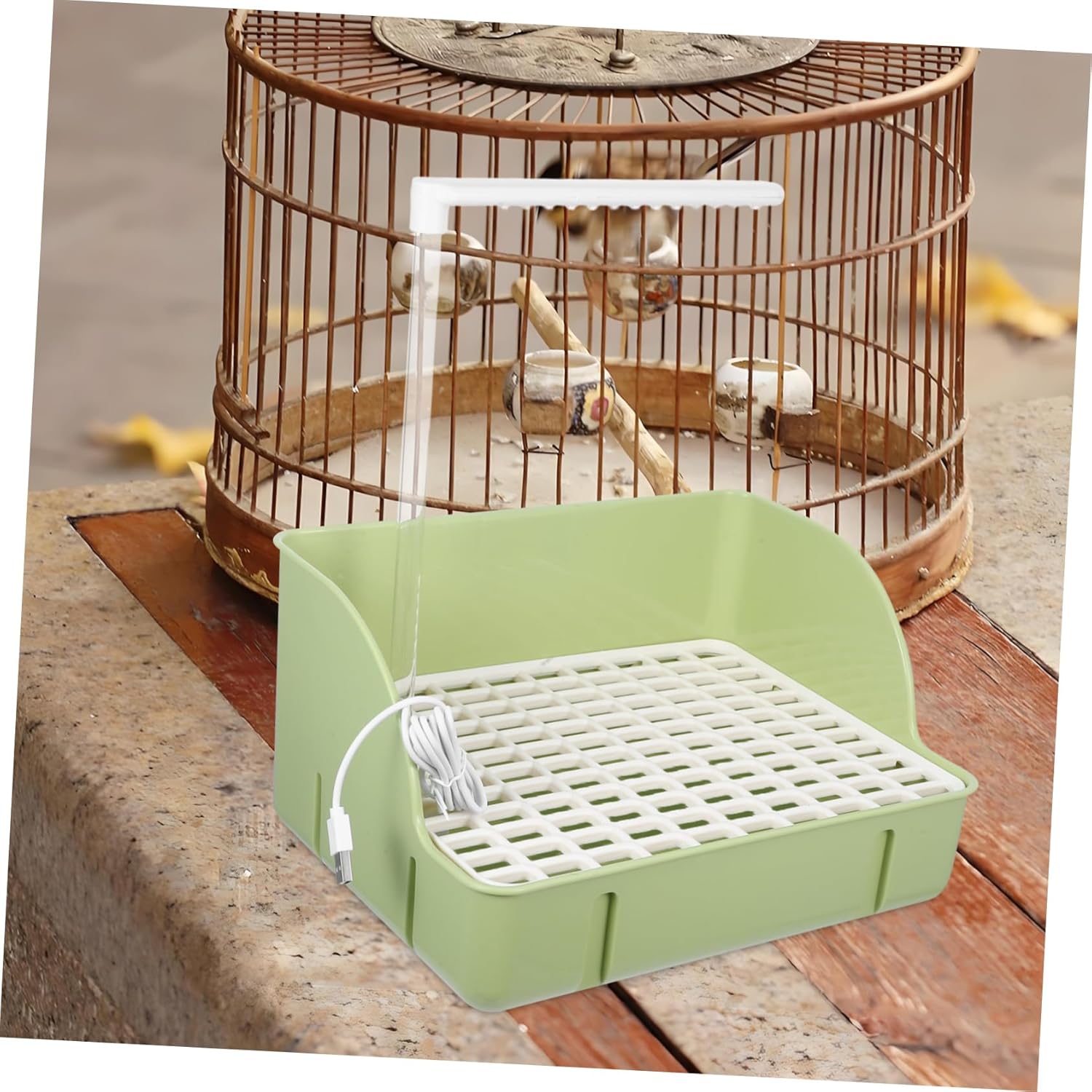Bird Bath Fountain with Automatic Shower Efficient Pet Bird Bath Tub for Parrots Easy to Maintain Indoor Bathing for Small Birds Automatic Circulation