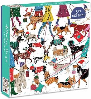 Galison - Winter Dogs 500 Piece Jigsaw Puzzle for Adults
