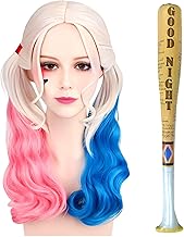 SHOWHEEL Perruque de Cosplay pour Filles,Halloween Double Queue de Cheval,Bâton Gonflable,Accessoire pour Déguisement Halloween Carnaval Cosplay