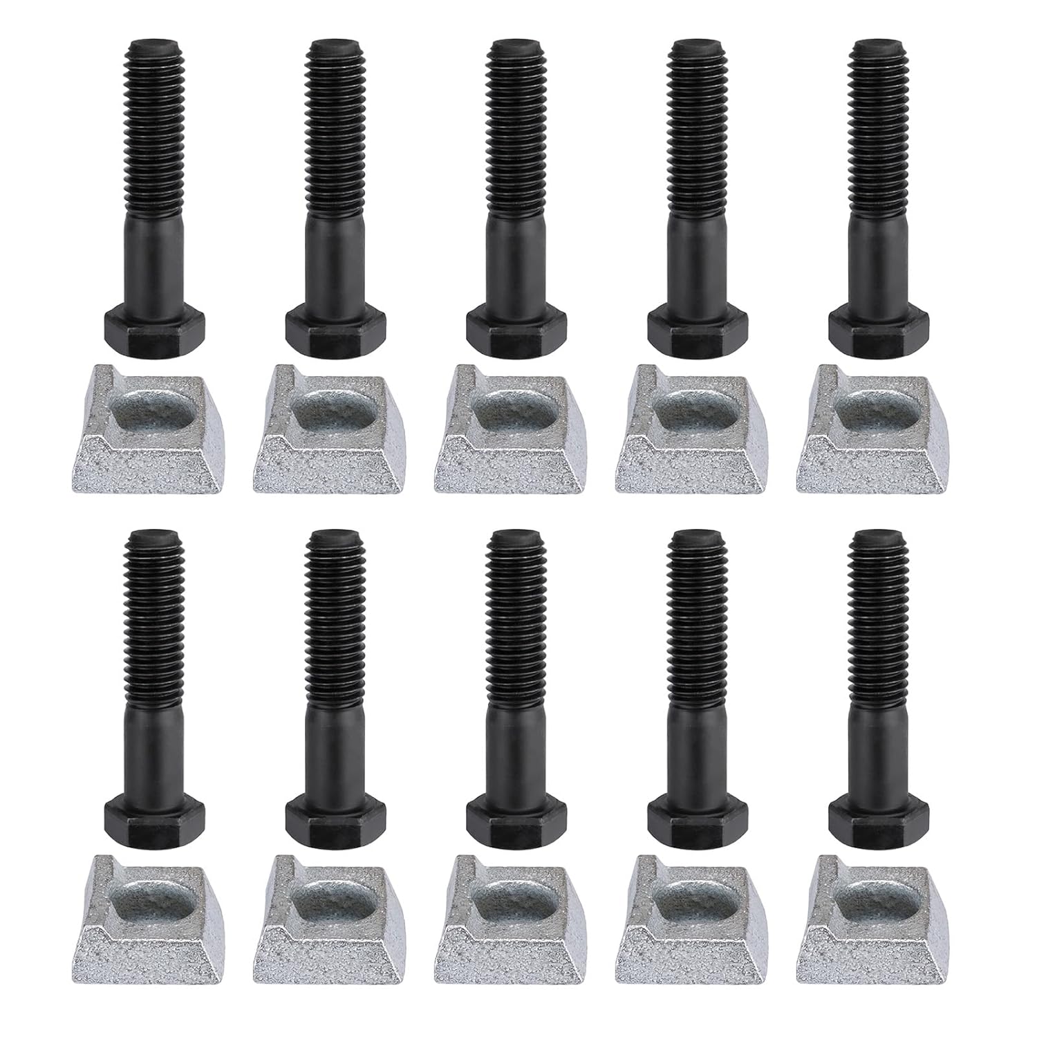 10 Pack Trailer Wheel Rim Bolts & Clamps for Mobile Home, Durable Hardware Replacement Axle Trailer Wheel Bolts and Wedges