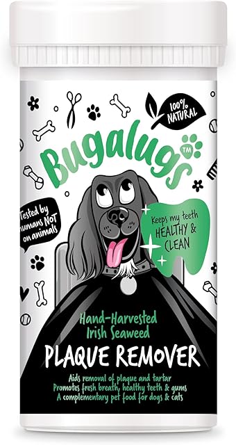 BUGALUGS Plaque Off Remover For Dog 70g Teeth & Bad Breath 100% Natural | Plaque Off Dogs No Need For Dog Toothbrush or Dog Toothpaste | Remove Dog Bad Breath & Plaque Remover For Dogs & Cats (70g)