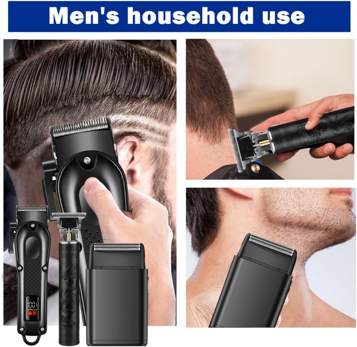 Hair Clippers Set for Men, Hair Clippers & Trimmers & Electric Foil Shaver, Hair Cutting Tools for Home Haircuts, Fading, Beard Trimming, Suitable for Beginners