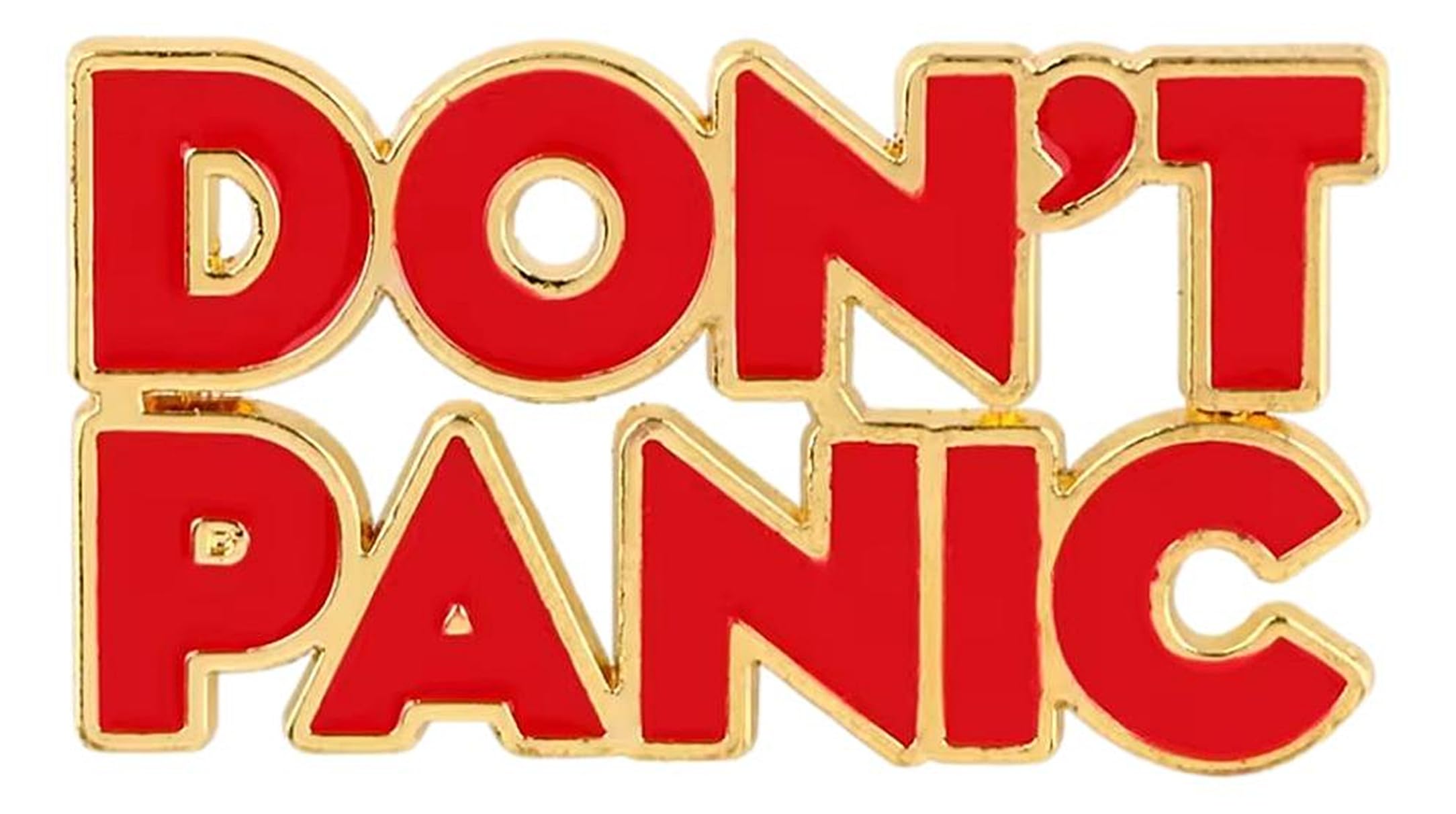 Cartoon Hikers Guide to The Galaxy Dont Panic Metal Enamel Pin