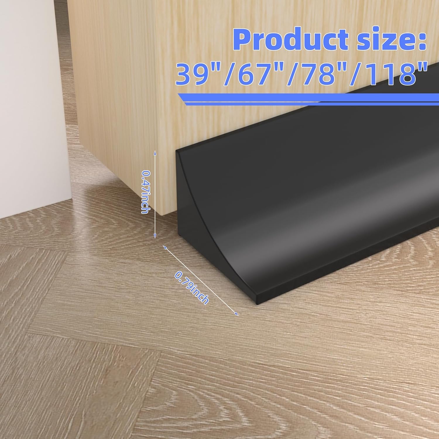 118 Inch Silicone Shower Threshold Water Barrier, Dam for Frameless Shower Door, Corner Bathroom Water Guard (Black)