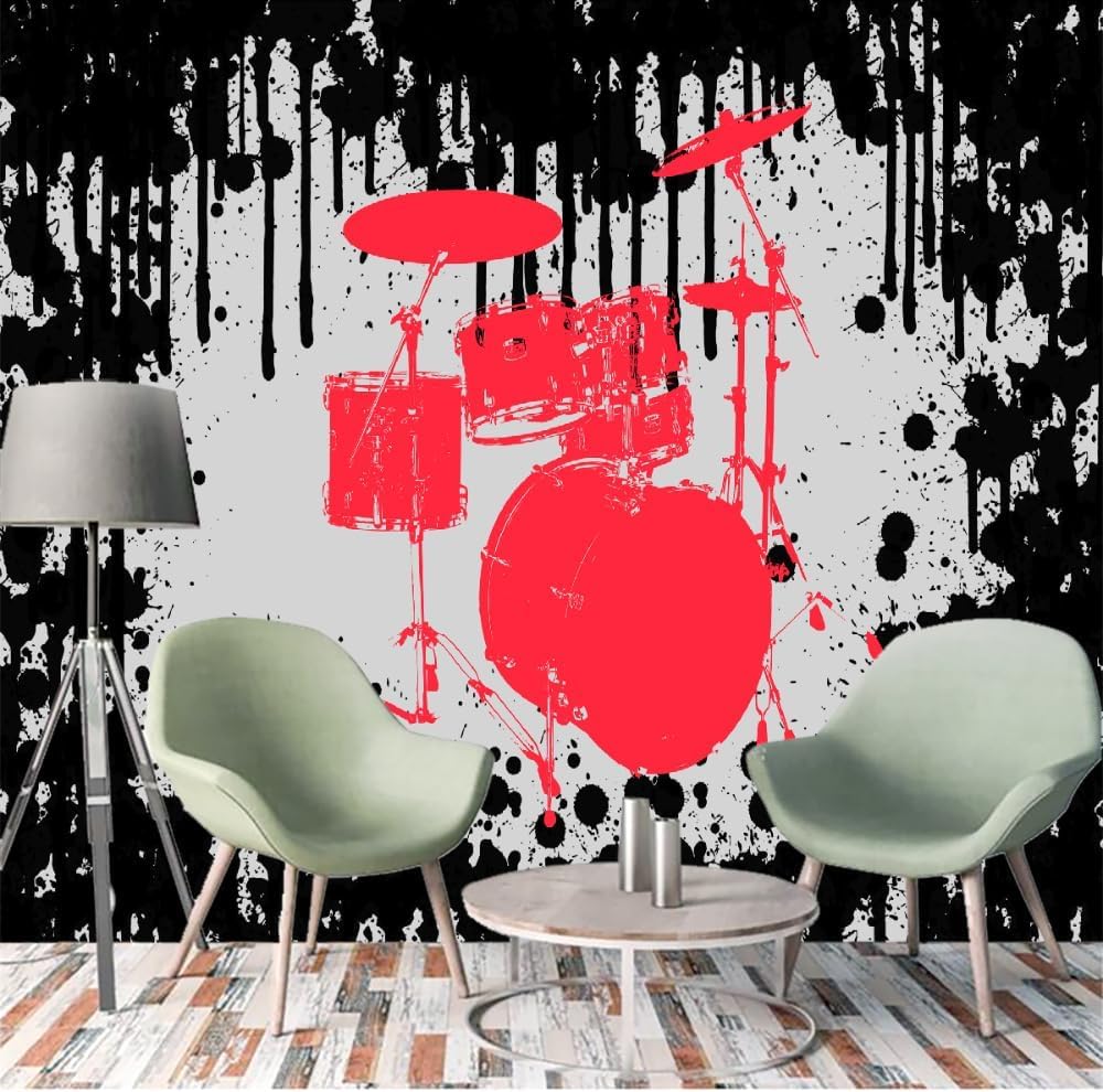 Papier peint panoramique abstrait musical intissé 450x315 cm pour salon