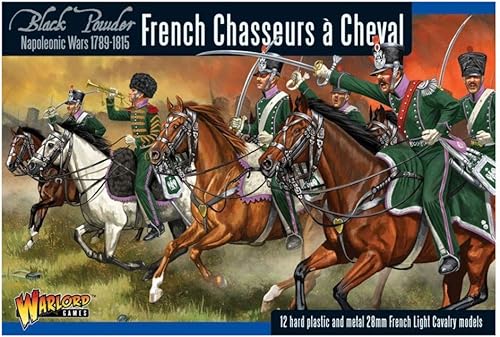 Black Powder Napoleonic Wars French Chasseurs a Cheval Figures 1:56 Military Wargaming Plastic Model Kit WGN-FR-12
