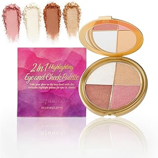 Paleta de brillo de ojos y mejillas, sombra d...