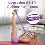 6-Tube Pedal Resistance Band with Handles, Purple | Upgraded 6-Tube, Pedal Puller for Home Workouts, Full-Body, Core Strength, Arm Training and Leg Exercises