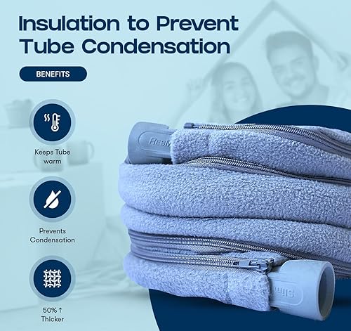 Miniatura 5 de Cubierta de tubo CPAP de 6 pies + protección contra la máquina de apnea del sueño, protector de polvo elástico, aislante de manguera con cremallera