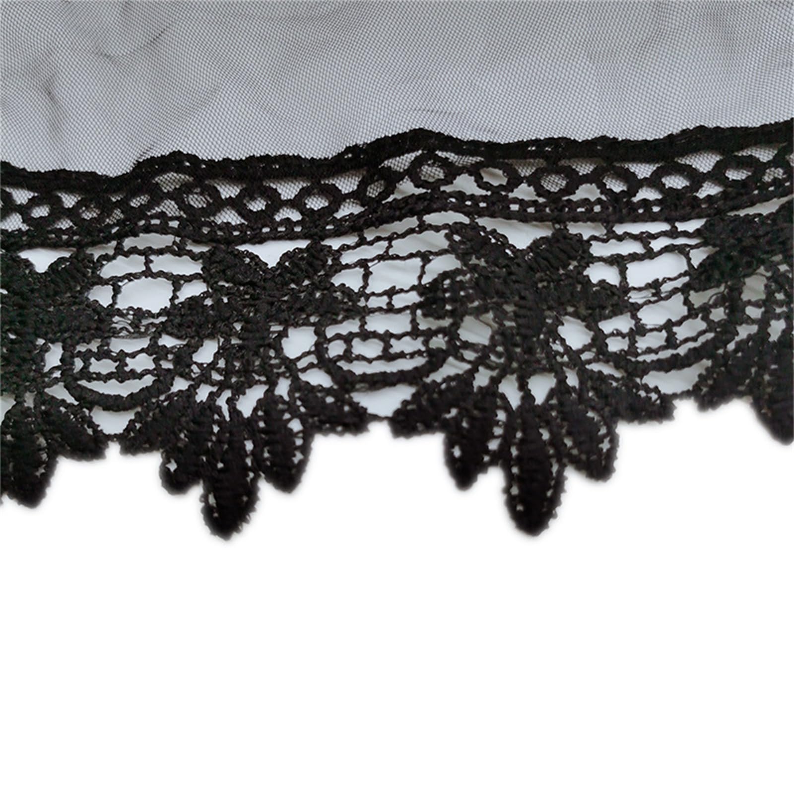 Golden Apple Halloween Black Lace Gloves for Women Gothic Vampire Long Arm Sleeves with Ribbon Bow, Witch Cosplay Costume - Image 4