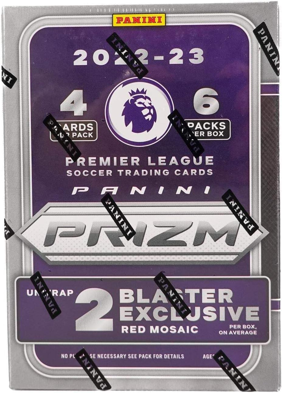 2022-23 Panini Prizm Premier League EPL Soccer 6-Pack Blaster Box (Red Mosaic Prizms)
