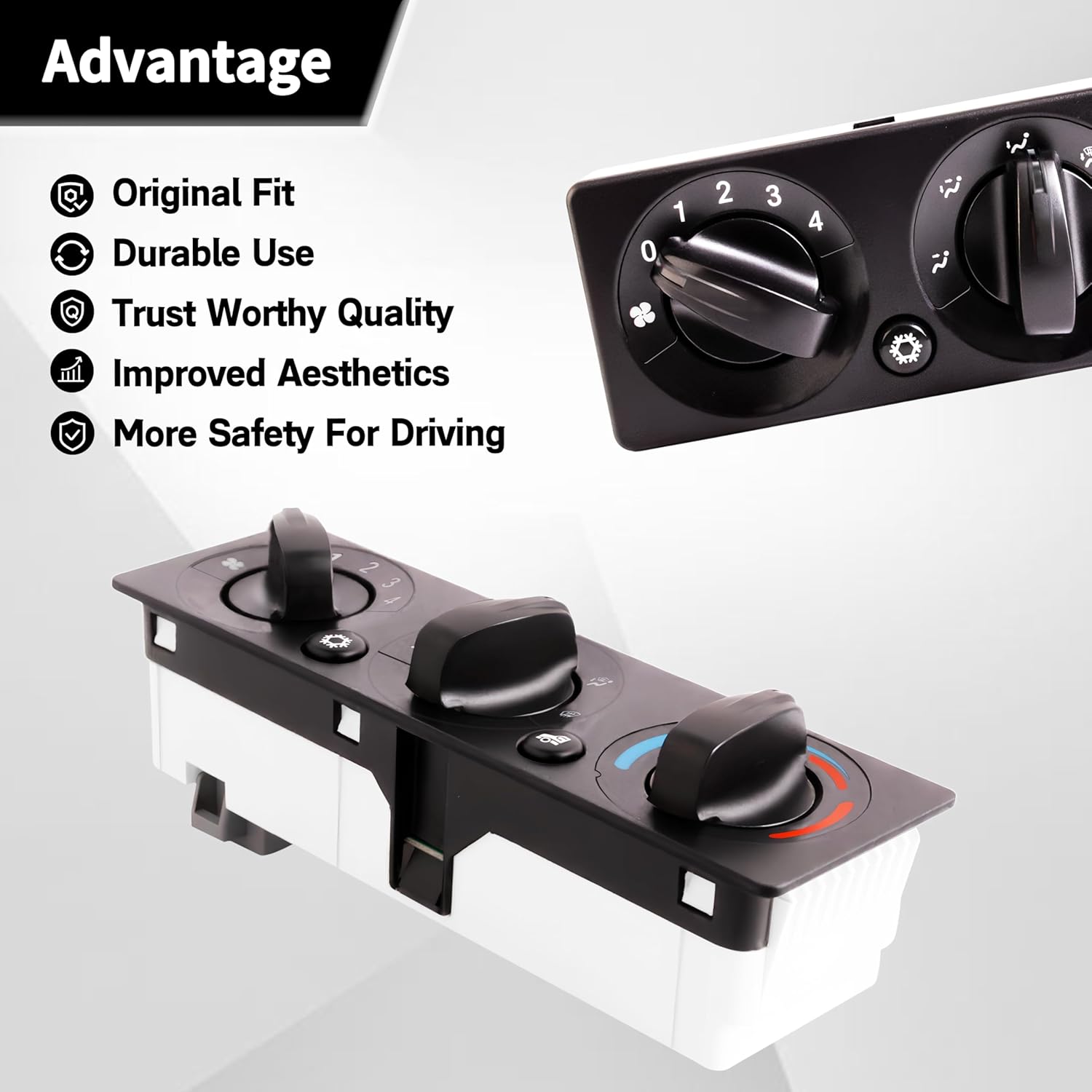 Q21-6119 HVAC AC Heater Climate Control Panel Compatible with Peterbilt Trucks 337 348 389 Temperature Control Module Switch Replace for Q216119