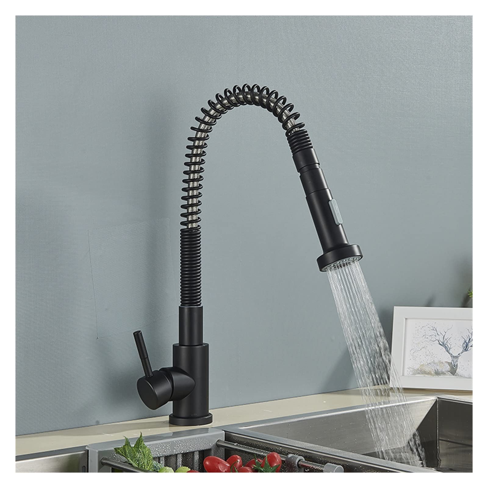 Robinet de cuisine en nickel brossé idéal pour nettoyer les grandes marmites