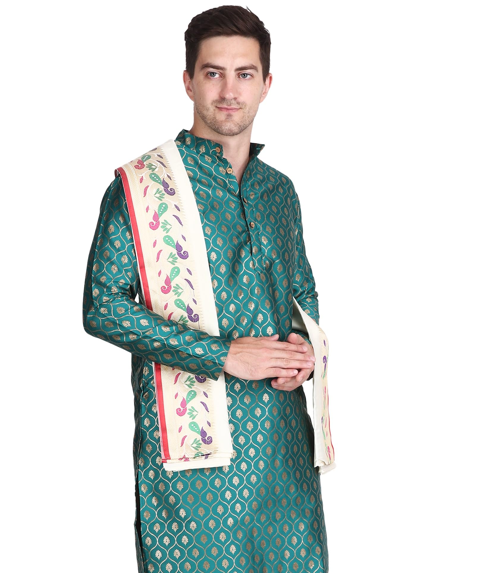 Banarasi Silk Kurta Only - Sherwani Style Wedding Kurta Only-image-37
