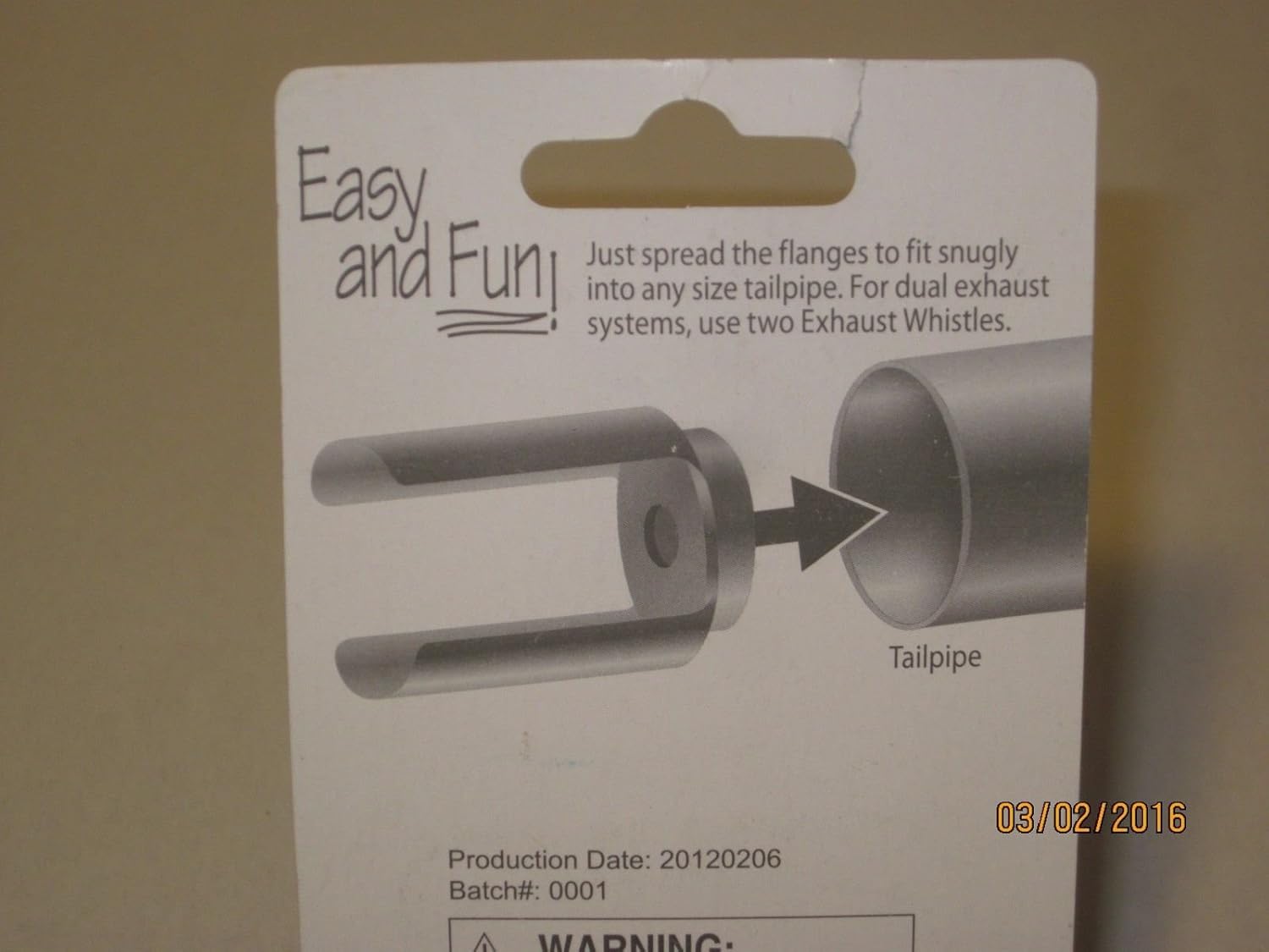 Exhaust Whistle Trick, Muffler Prank Gag Gift Car Truck Tailpipe Joke