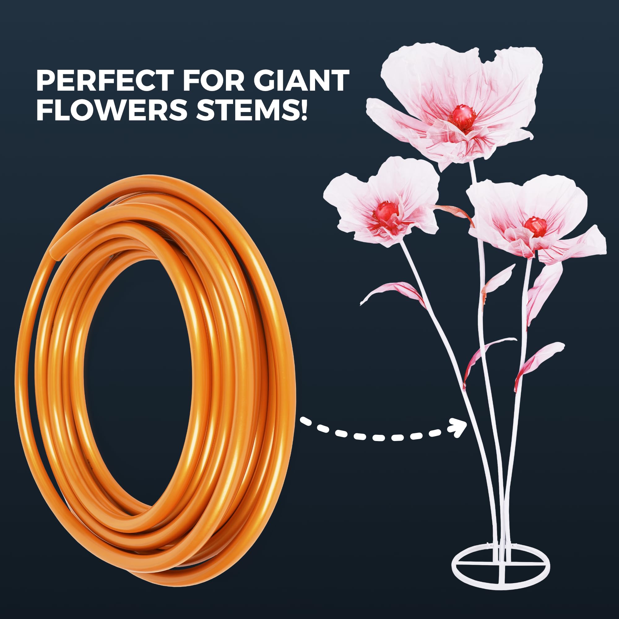 Tubo Flessibile In PVC E Alluminio 5 M – Per Fiori Artificiali, Decorazioni E Composizioni Creative