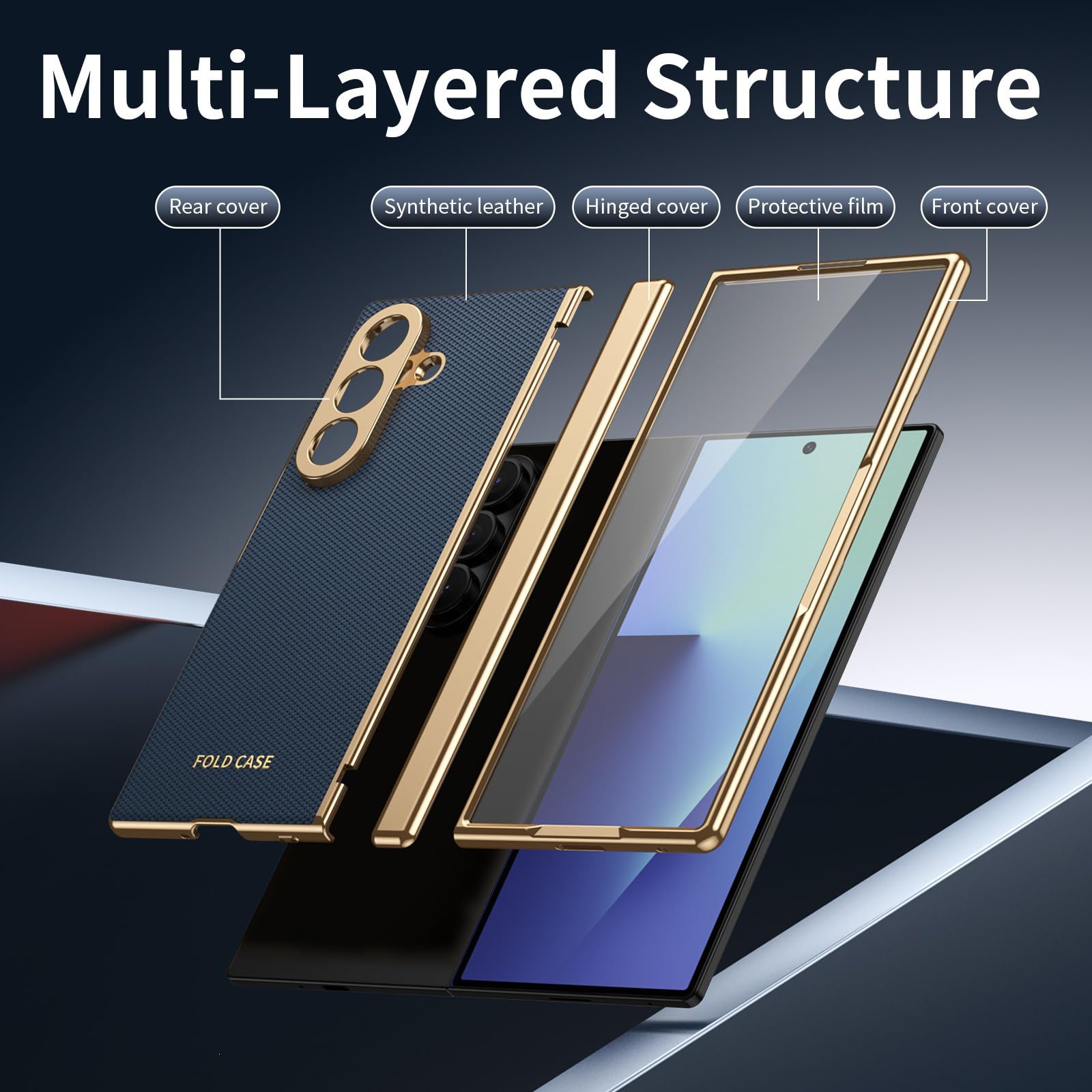 Etui do Samsung Galaxy Z Fold 8 Ultra, wbudowana szklana folia ochronna na