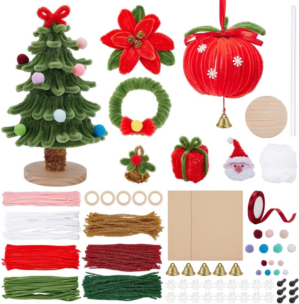 ORIGACH 10 Sets Christmas Pipe Cleaners Craft Set