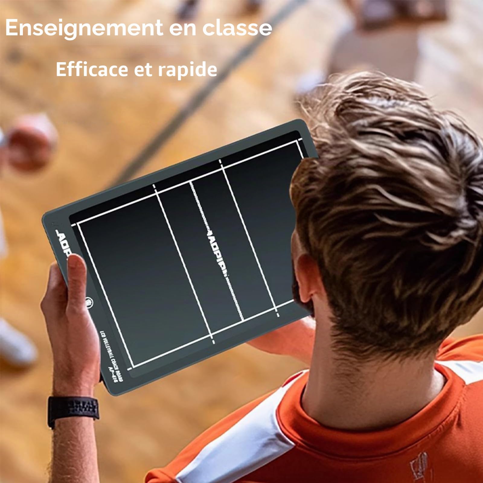 Tableau Électronique D'Entraînement de Volley-Ball, LCD Tableau Tactique avec Un Stylo, Presse-papiers des Entraîneurs, Planche Tactique Effaçable, Planches D'entraînement Tactique Portable