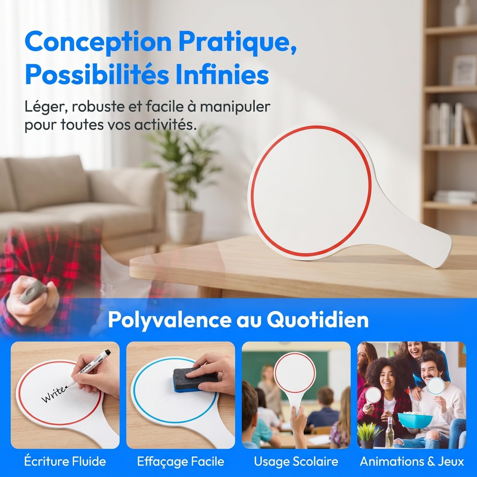 MAGICLULU Tableau RéPonse EffaçAble 6pcs Ardoise Notation Jury Panneau Note Jury Pancarte Main Pour CompéTitions, Jeux, ÉColes, EnchèRes RéUtilisable Et Portable 15x25cm