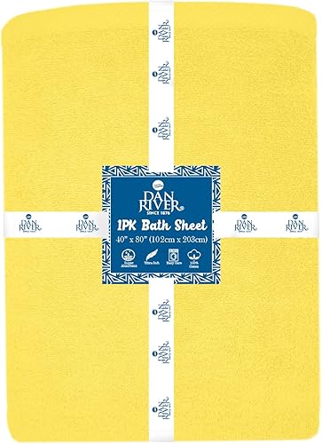 Vista 143 de DAN RIVER Paquete de 1 toalla de baño de 40 x 80 pulgadas, toallas de baño extragrandes de secado rápido para baño, toallas suaves y absorbentes