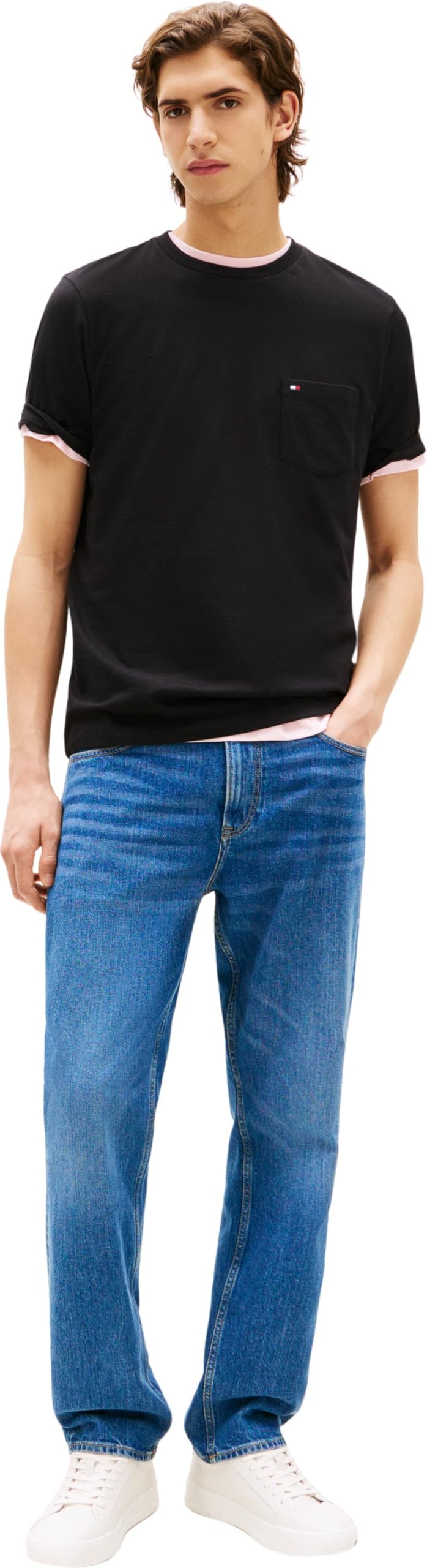 Tommy Hilfiger Herren T-Shirts Kurzarm Essential mit Brusttasche