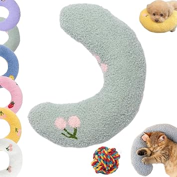 Plinko Dog Pillow - U Shaped Pet Calming Toy, Cutated Dog Calming Pillow, Soft Plush Fabric Neck Protection Donut Pillow Pet, Soft Fluffy Pet Neck Pillow for Support of Neck Green