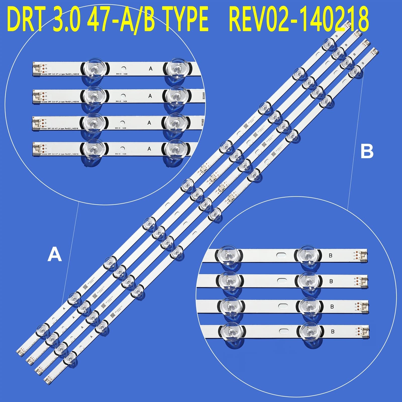 Tira de LED for iluminación Trasera Compatible for LIG 47LB5820 47LB6500 47LB652V 47LB650V LC470DUH 47LB5610 47LB565V 47LB