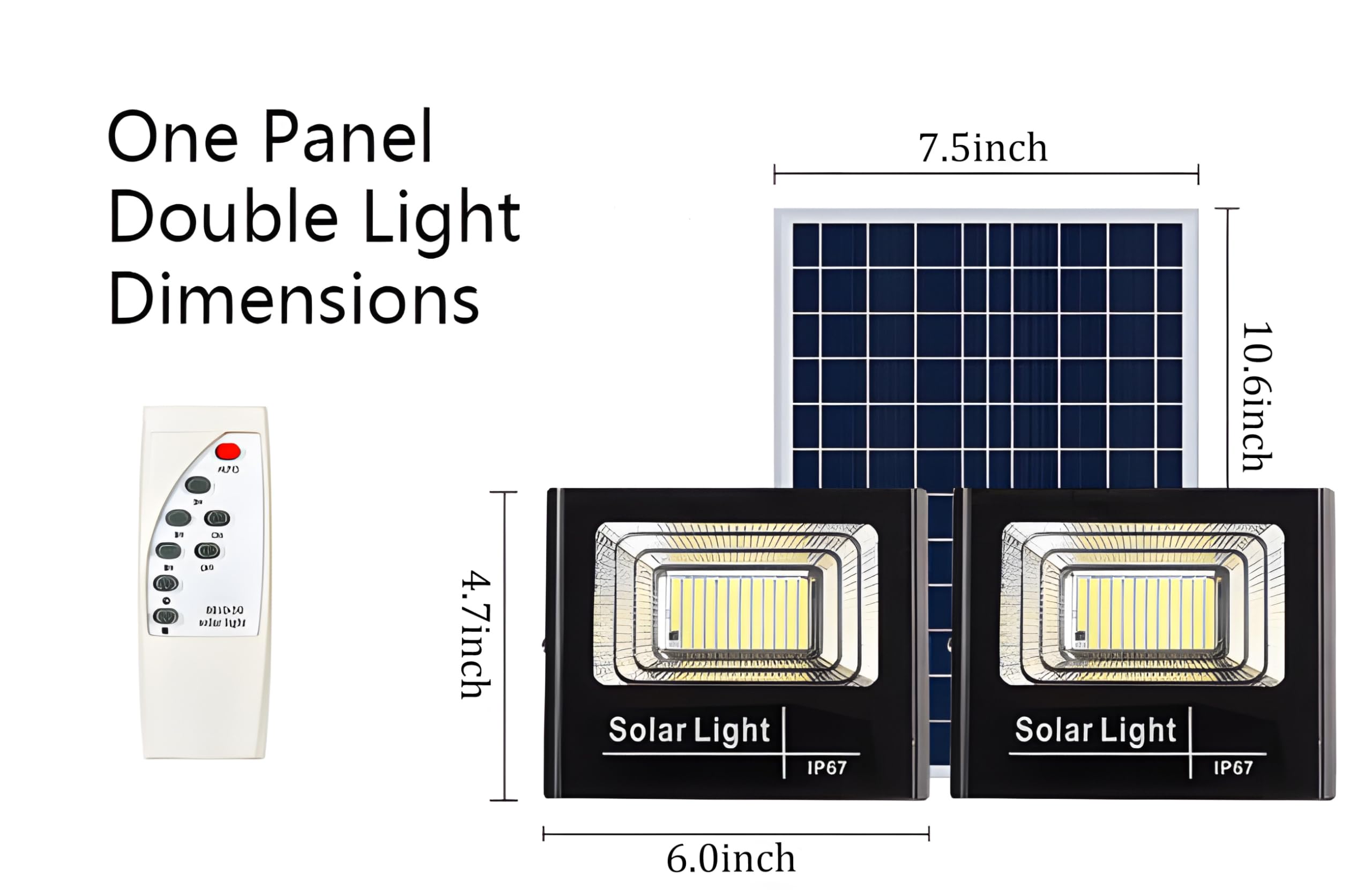 DuBom 30W-200W One for Two Solar Flood Light Outdoor Remote, IP67 Waterproof Solar Power Security Light Auto On/Off, Dusk to Dawn for Yard, Gazebo, Shed, Barn, Porch, Patio, Garage, Garden,30w