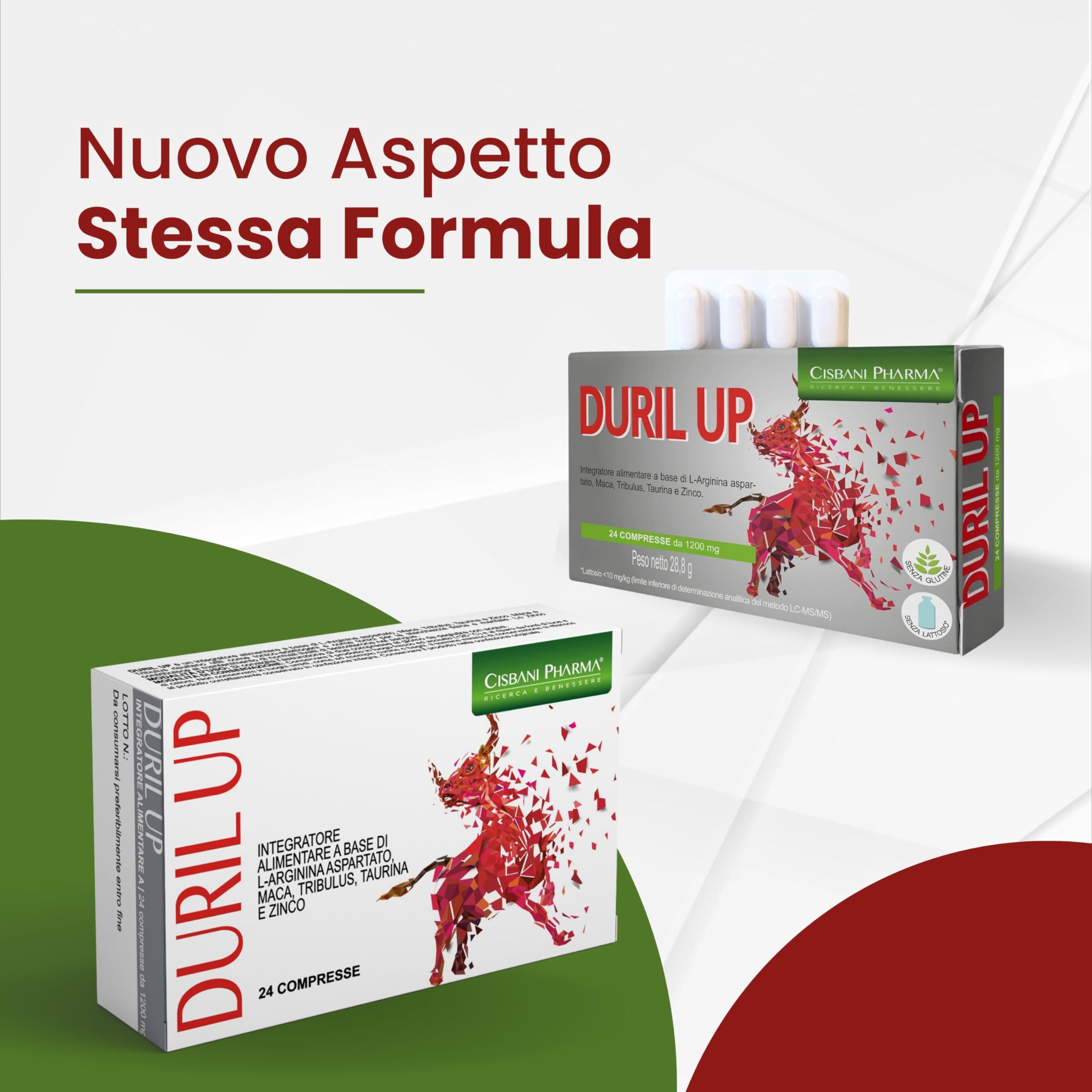 CISBANI PHARMA Duril Up, Maca Andina, Tribulus Terrestris, Taurina e L-Arginina – Maggiore Vitalità e Resistenza Fisica - 24 Compresse