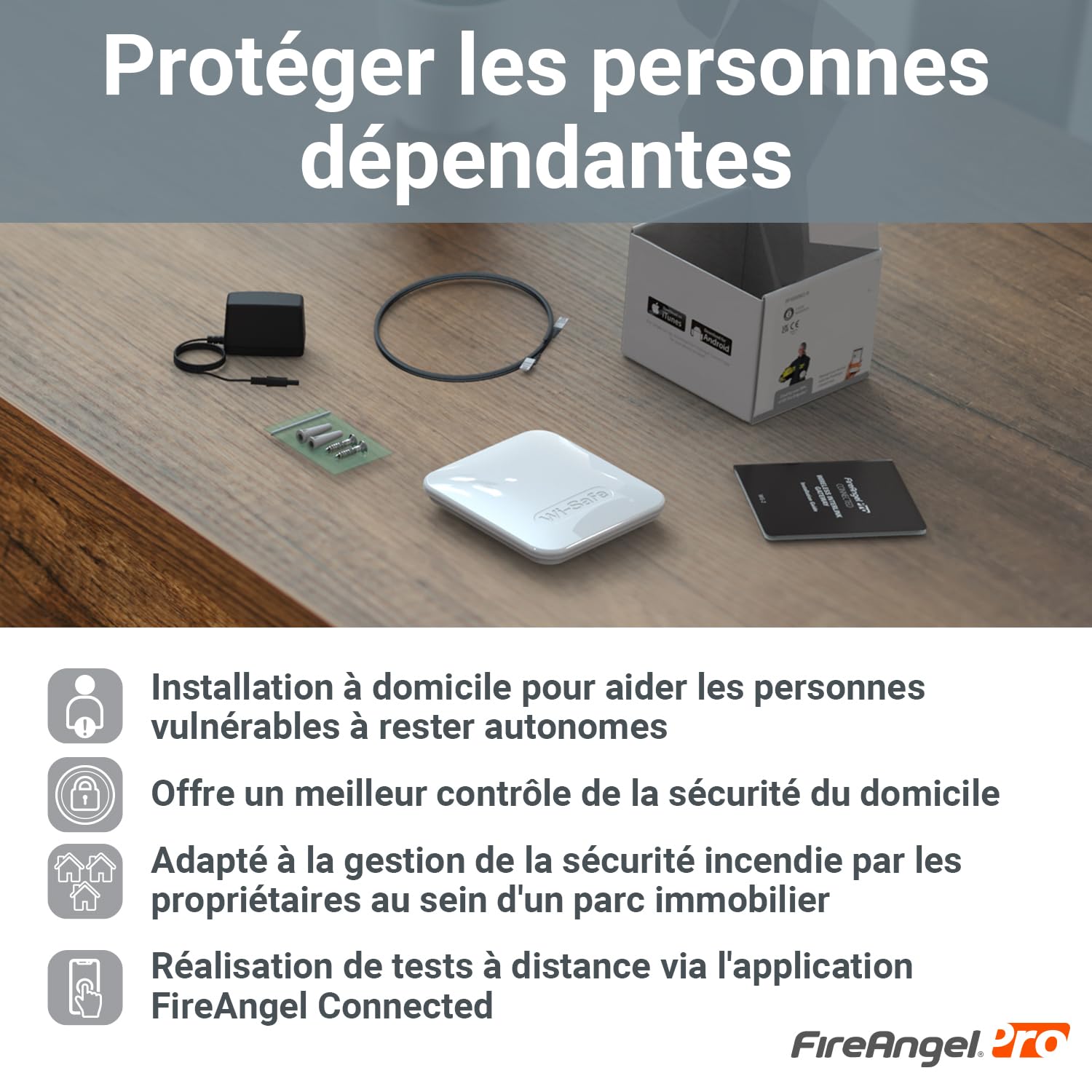 FireAngel - WG2-INT Smart Gateway Hub pour Connecté Interlié, sans Fil, Carbon Monoxide, Chauffage, Détecteurs de Fumée, Alert Via App, Blanc