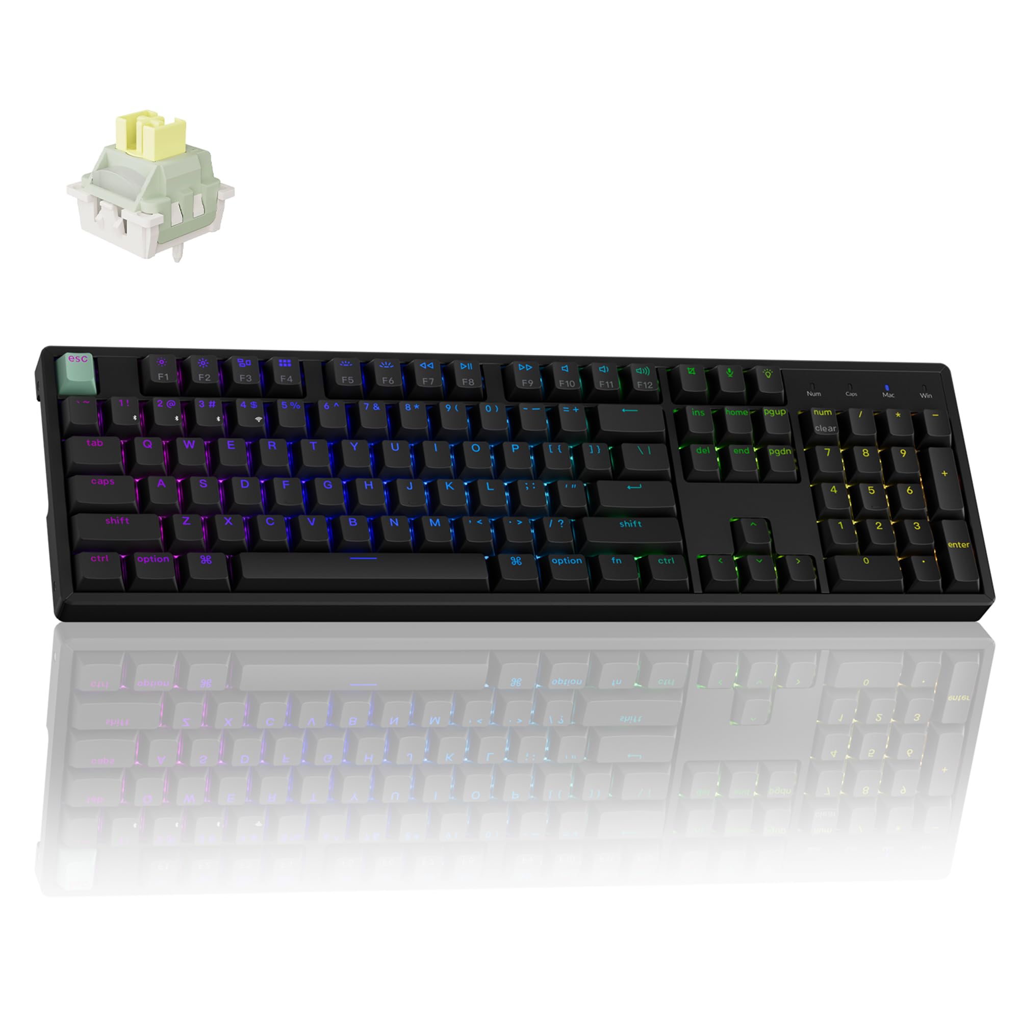 Keychron K10 HE 100% Wireless Hall Effect Keyboard, Lime Banana Switch