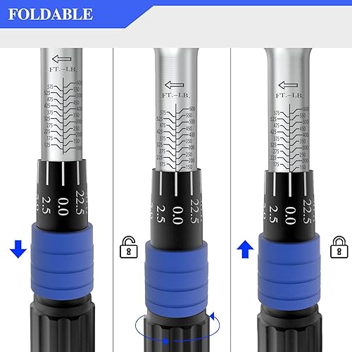 Miniatura 4 de Llave dinamométrica 34 600 ft lb, 34'' 100-600 Ft Lb llave dinamométrica, escalas de doble rango 135-815N.M