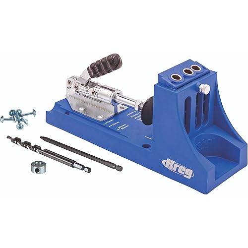 Kreg K4 Pocket Hole Jig - Adjustable, Versatile Jig for Strong Joints - Create Perfect, Rock-Solid Joints - Easily Adjustable Drill Guides - For Materials 1/2" to 1 1/2" Thick