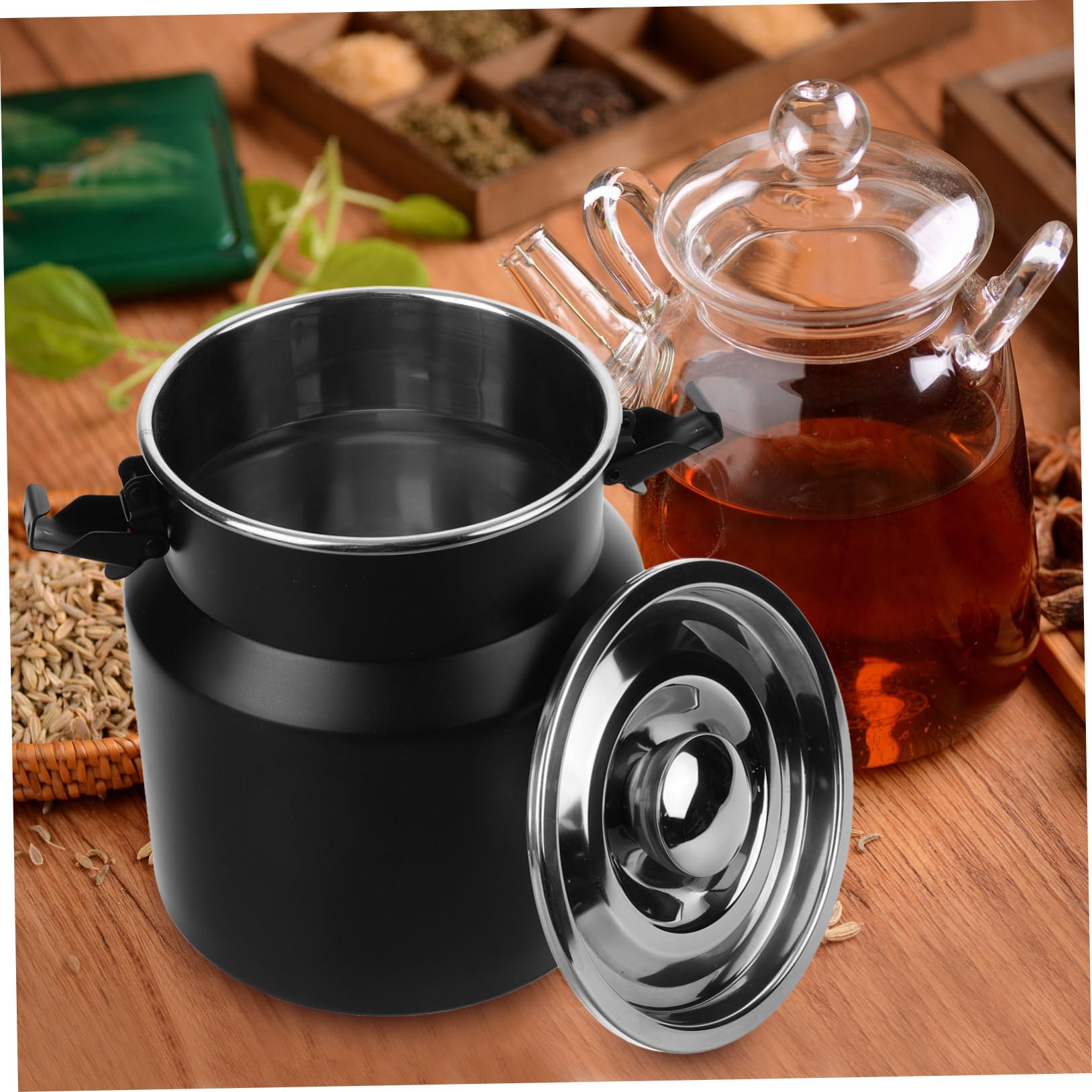 OUNONA Edelstahl Milchbehälter 2,5l mit Deckel Robuster Vorratsbehälter für Lebensmittel Glatte Oberfläche Rustikaler Stil für Zuhause und Camping
