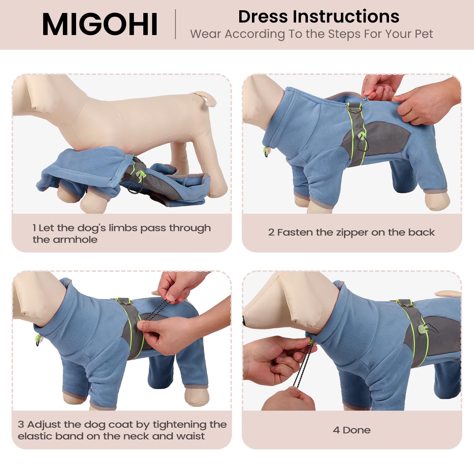 MIGOHI Hundepullover Größe S – Weicher Winterpulli Mit Hohem Kragen, ärmellos, Beige