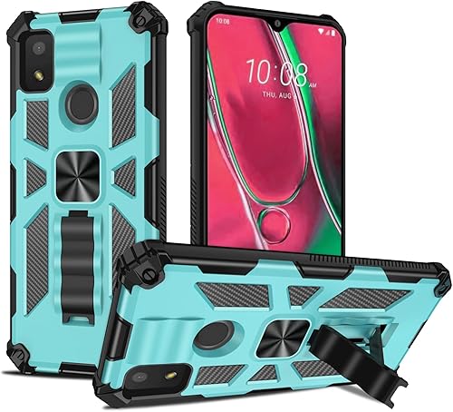 Funda para teléfono Cricket Debut Smart, Cricket Debut Smart 2022 con protector de pantalla, soporte de anillo para montaje magnético en automóvil,