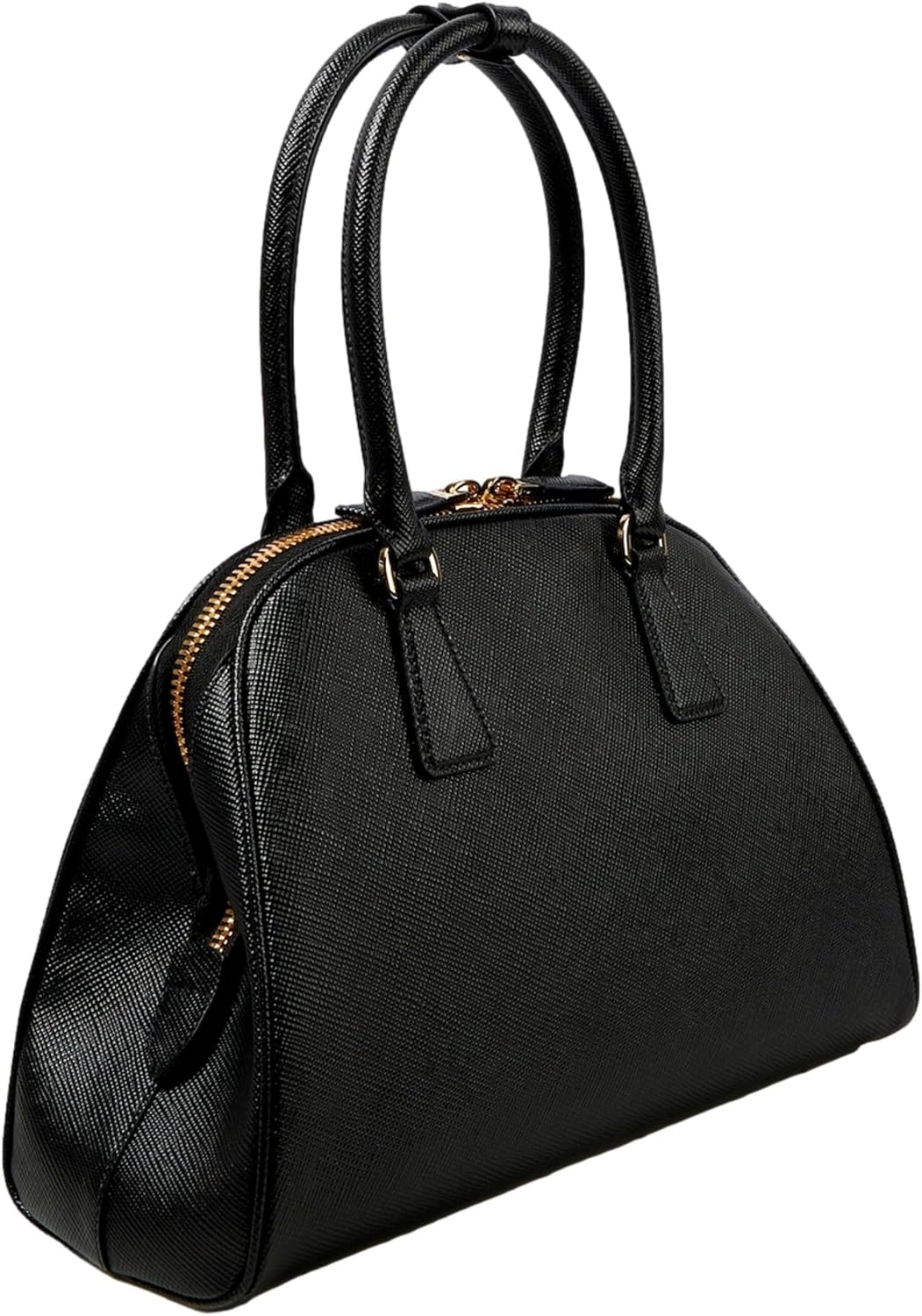 Prada Saffiano Leather Soft Calfskin Top Handle Handbag Medium Marmo Gray 1BG537