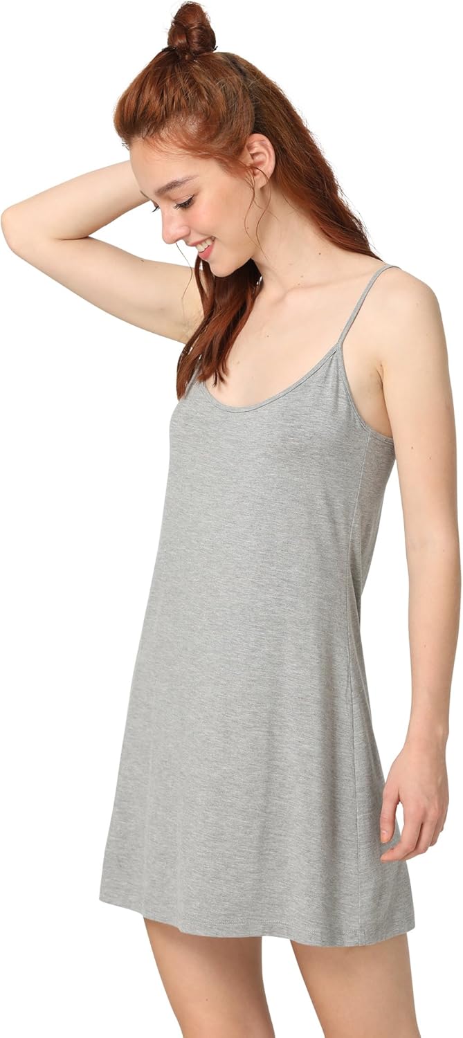 GYS Women's Bamboo Viscose Full Slips for Under Dresses Adjustable Spaghetti Straps Cami Slip Dress - Image 2