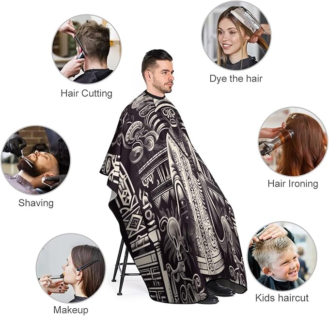 Capa para Corte de Pelo con Diseño Art Style Impermeable miniatura 3
