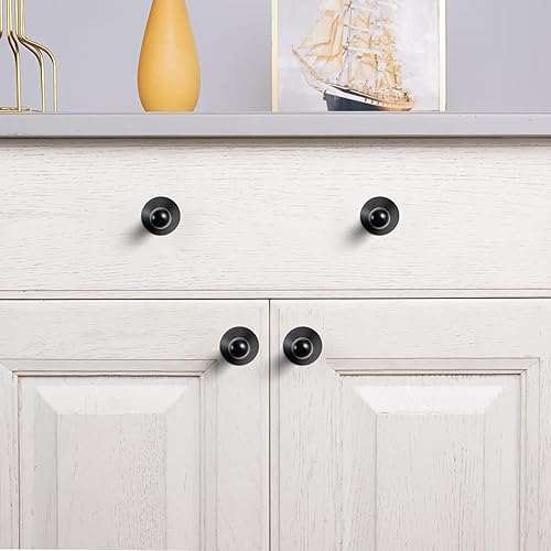 Miniatura 7 de Goo-Ki Perillas negras para cajones de cocina, accesorios de aleación de zinc, paquete de 6 tiradores de un solo agujerotornillo negro mate