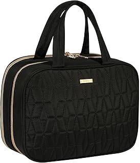 Voovaトラベルポーチ 吊り下げ ポーチ トイレタリーバッグ フック付き 大容量 PVC防水 化粧ポーチ メイクポーチ 乾湿分離 旅行用ポーチ トラベル おしゃれ ハンギングポーチ 洗面用具、化粧品、トラベルグッズ収納可能 手提げ軽量 男女兼用 出張、旅行、温泉、日常使いなどに最適,ブラック