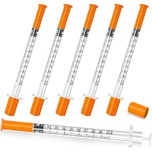 1ML Syringe 31G 1/4 Inch Lab Supplies, Individually Wrapped 100 Pack