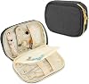 Teamoy Small Jewelry Travel Case, Portable Jewelry Organizer Bag for Earrings, Necklace, Rings and More (Small, Quilted- Black)