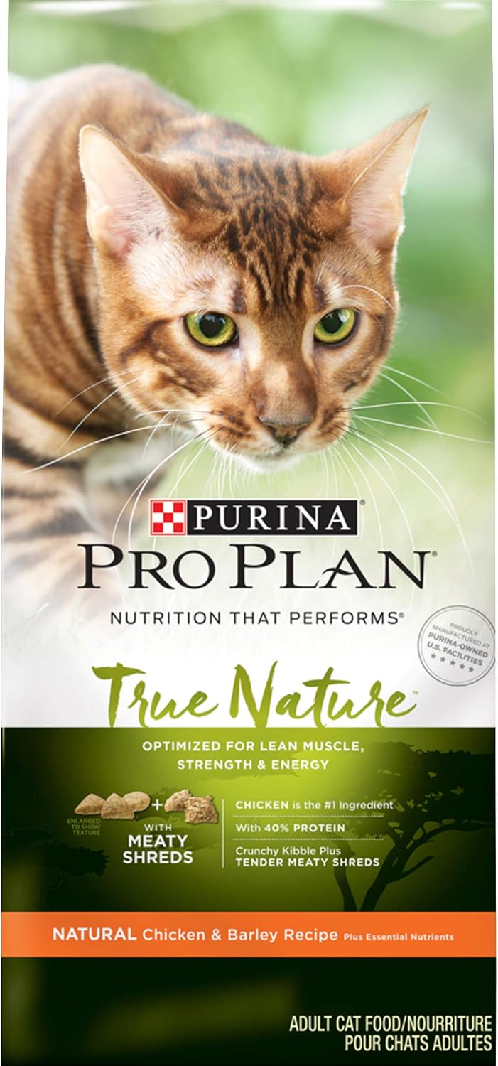 Purina Pro Plan Natural Dry Cat Food, TRUE NATURE Natural Chicken & Barley Recipe - 3.2 lb. Bag