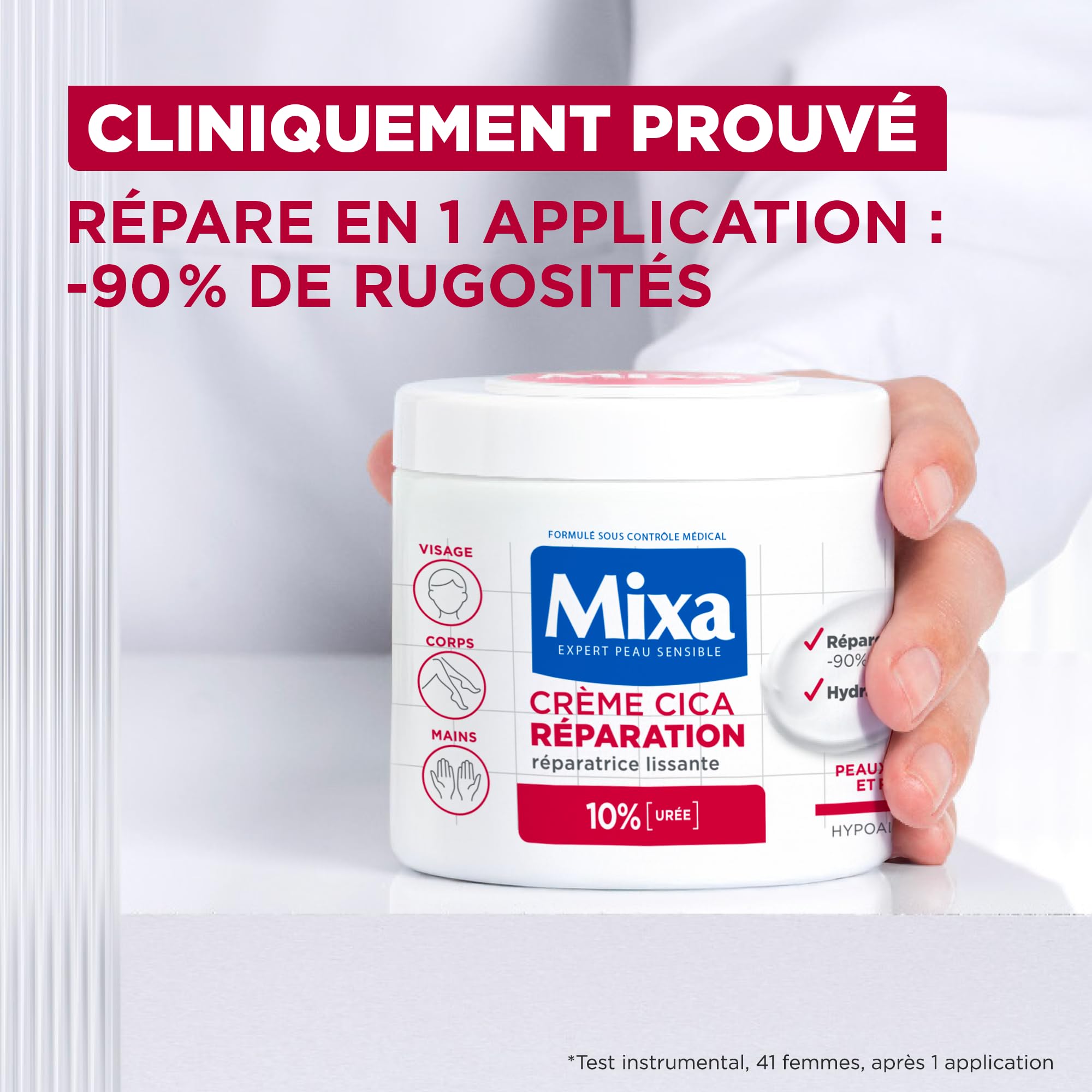 Mixa - Crema Cica Riparazione - Riparazione Effetto Lunga Durata - Pelle molto secca e ruvida - Viso, Corpo, Mani - Ipoallergenico - 400 ml